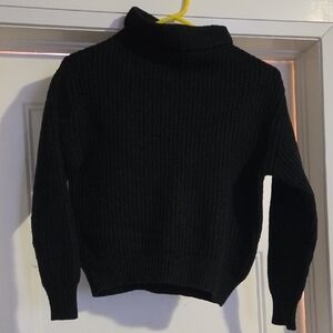 Wilfred Black Ribbed Cowl Neck Sweater